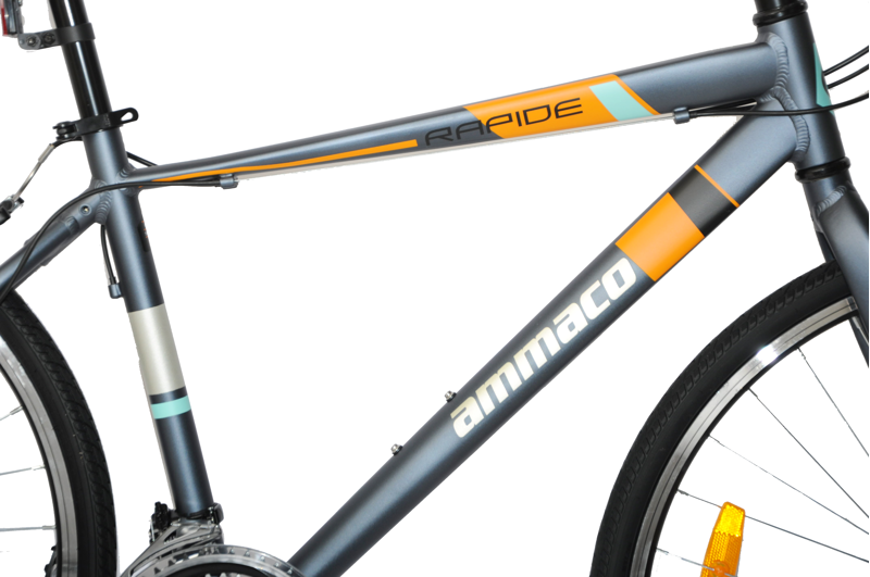 Ammaco Rapide 700c Sports Hybrid Bike Grey-1